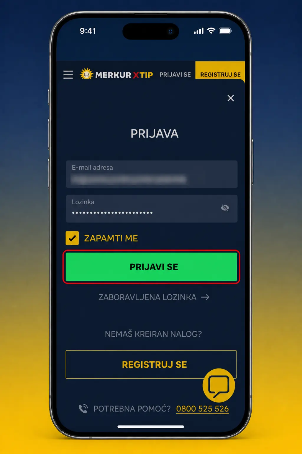 Uplata depozita preko MerkurXtip mobilne aplikacije uz izbor kartice i unos iznosa
